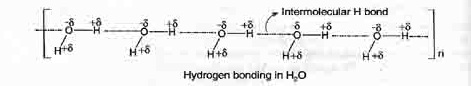 Hydrogen bonding in H2O