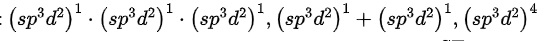 S-atom : (sp3d2)1⋅(sp3d2)1⋅(sp3d2)1,(sp3d2)1+(sp3d2)1,(sp3d2)4